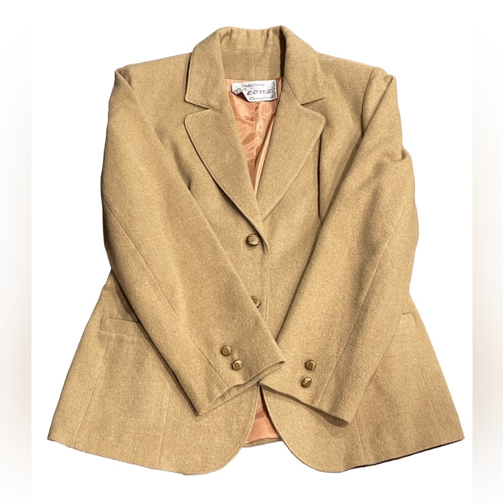 1960’s Kezar Tan 100% Camels Hair Vintage Tan Blazer Sz 10